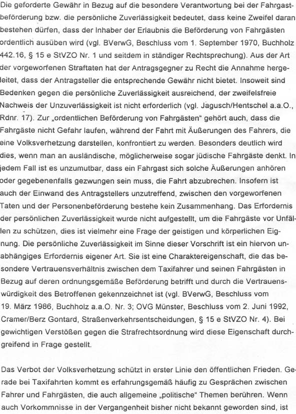 P�e,  Vorsitzender Richter am Verwaltungsgericht Berlin, Berufsverbot