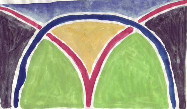 Mutterbogen, Aquarell, 1978, Peter T�pfer